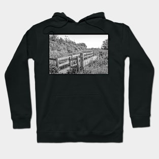 Wooden bridge over the river in rural Norfolk Hoodie